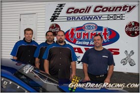 Joe Newsham and jandeperformance In The Winners Circle At Cecil County Dragway